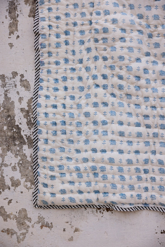 Blue Elephant Baby Quilt