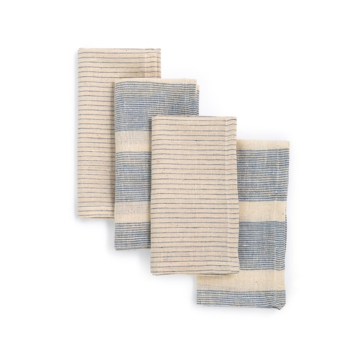 Handwoven Organic Cotton Napkins, Set of 4 | 16"x16" | Fair Trade | Rhythm