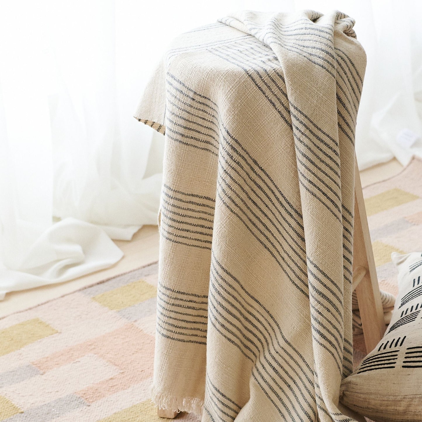 Stripes Pattern Soft Handwoven Merino Throw