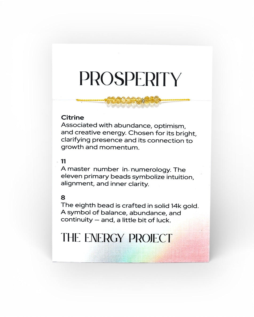 The Energy Project Bracelet – Prosperity With Citrine & Solid 14K Gold Bead