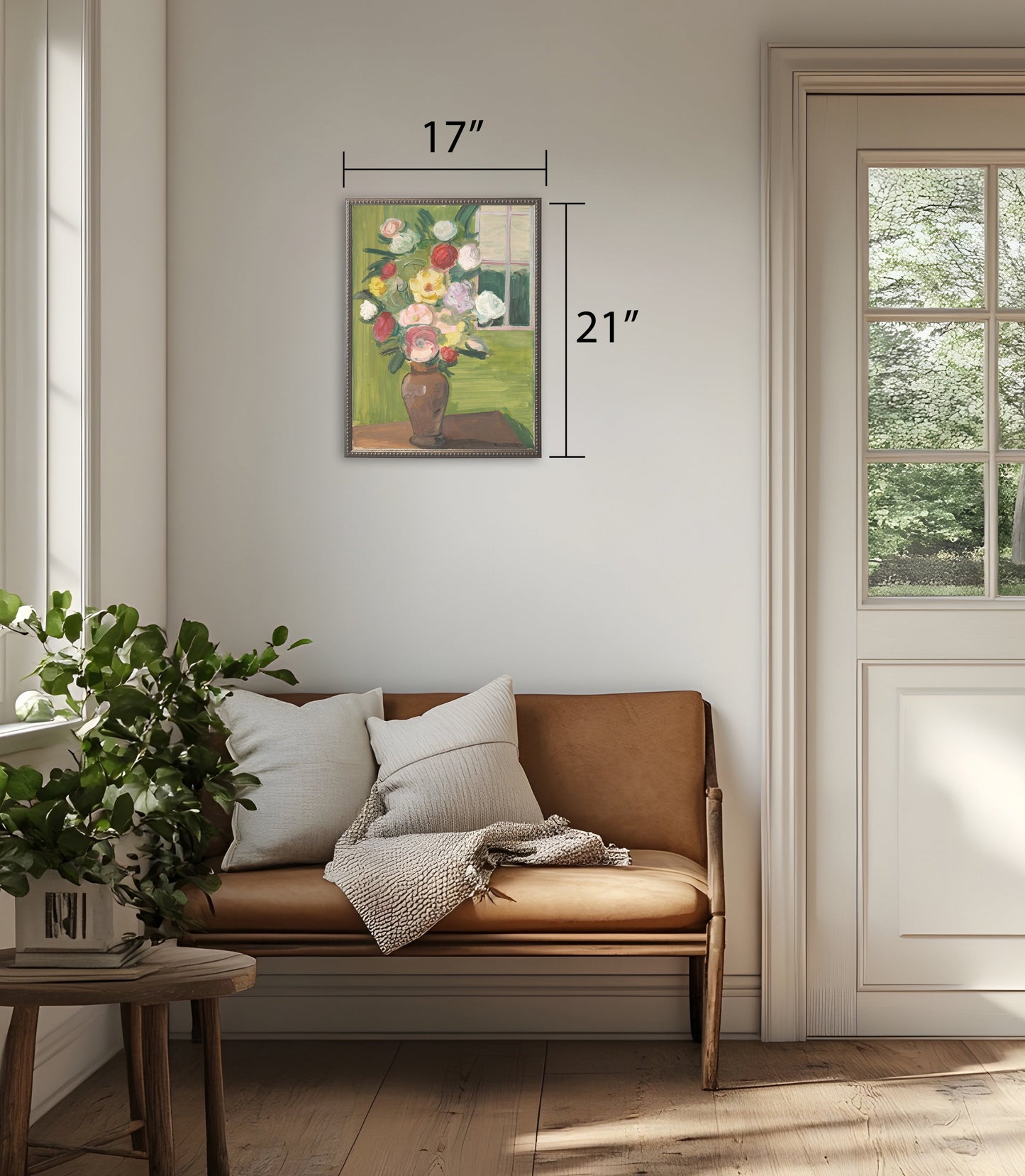 Vintage Floral Oil Painting Reproduction