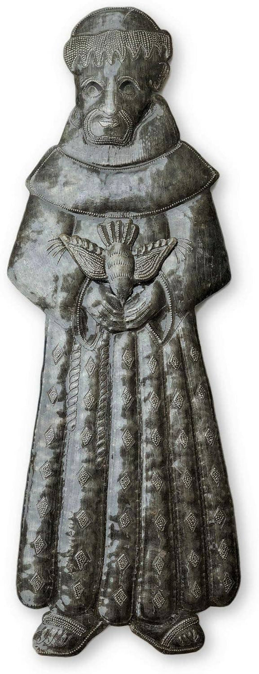 Saint Francis, with 3-D Bird, Fairtrade Haiti 7" x 17.5"