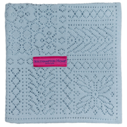 Southampton Home Lace Weave Baby Shawl ~ Blue ~