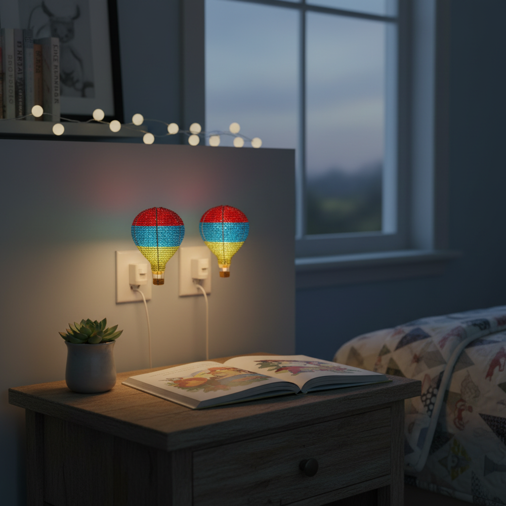 Night Light, Hot Air Balloon (Set of 2)