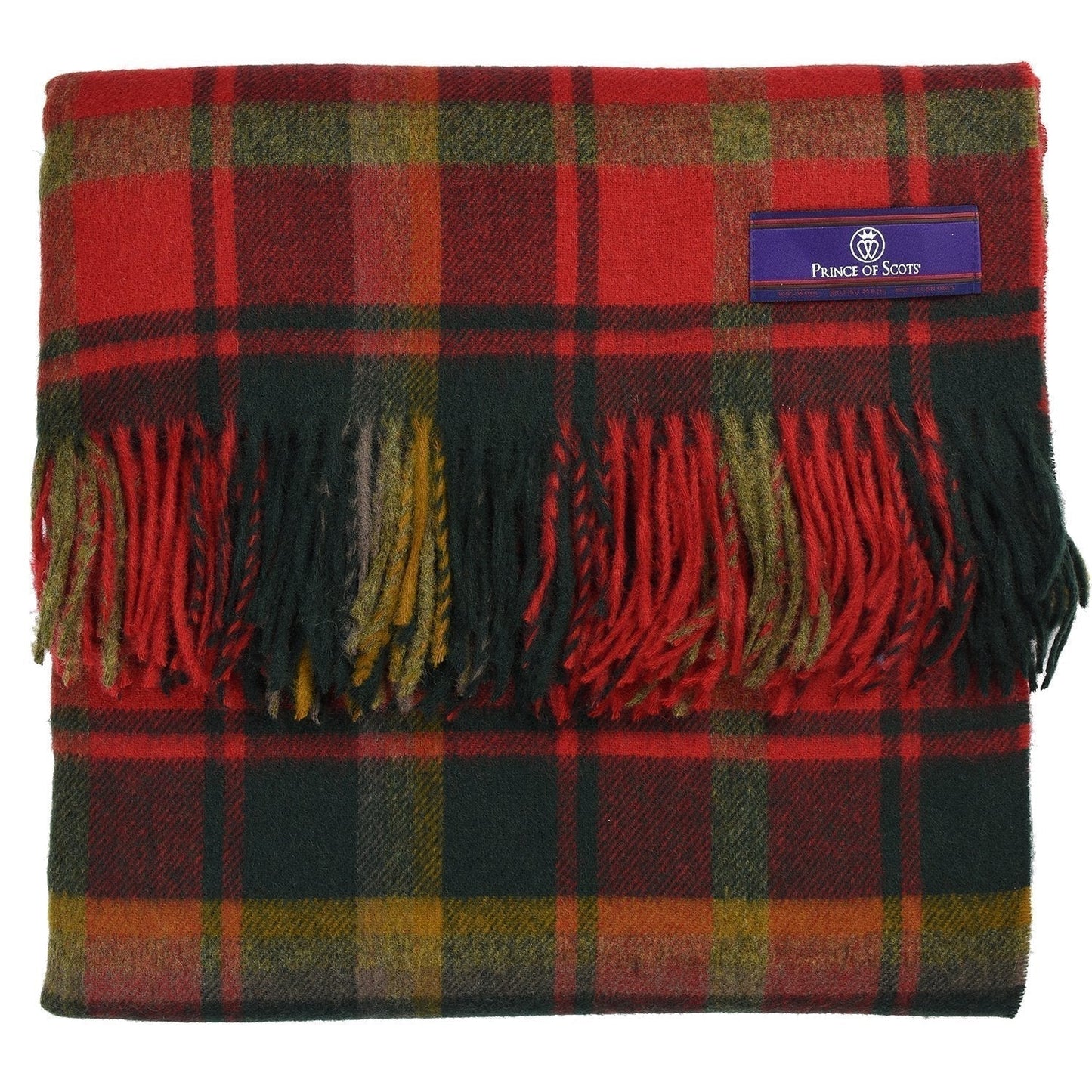 Highland Tartan Tweed Merino Wool Throw - Dark Maple