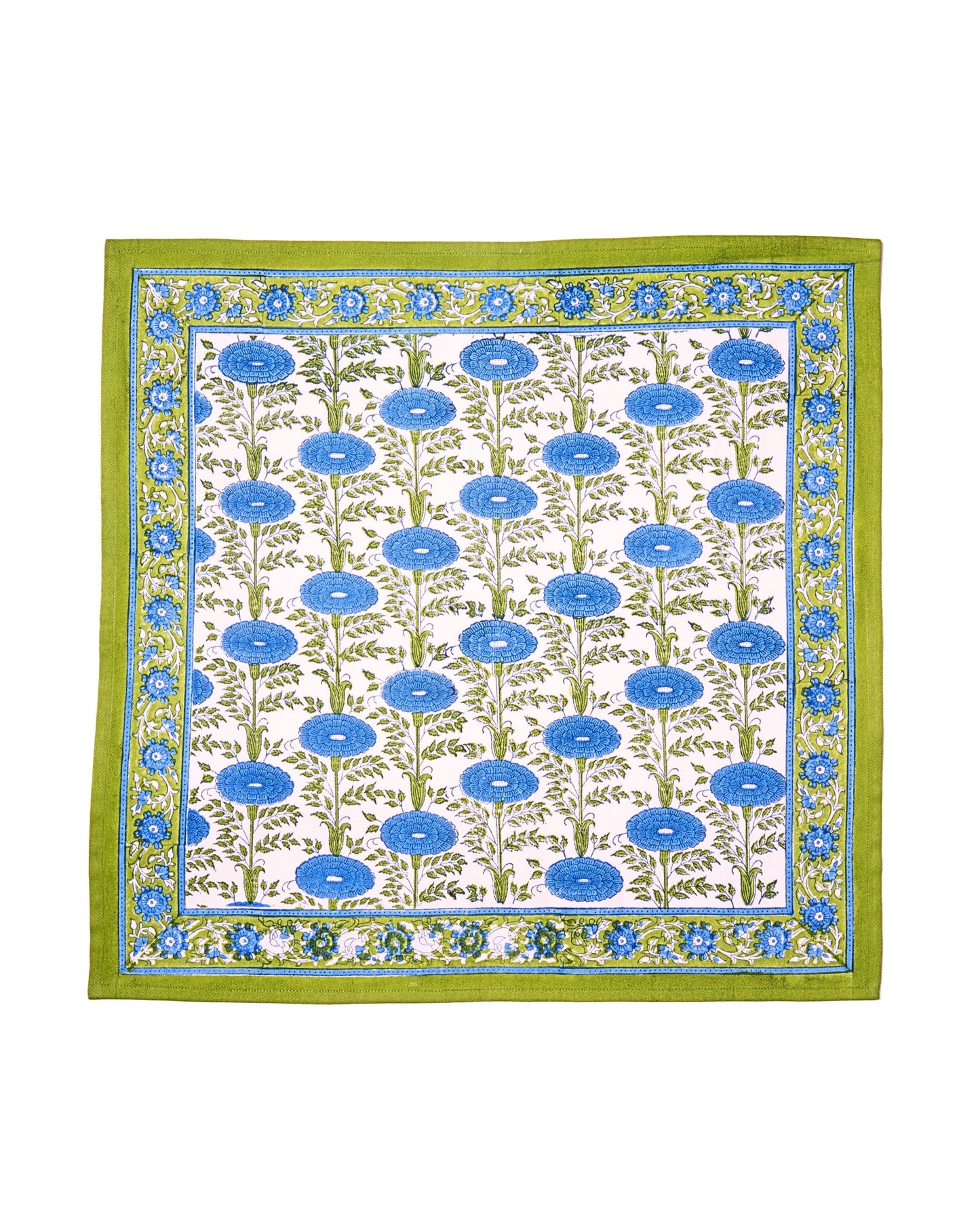 Blue Araminta Blockprint Napkins, Set of 4