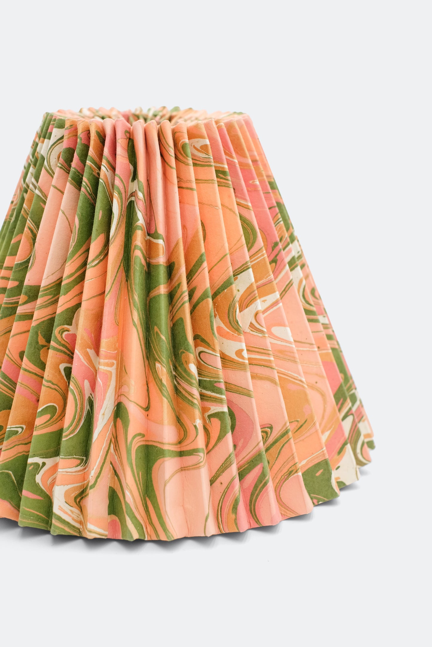 10" Pleated Empire Lampshade —  Hand-Marbled