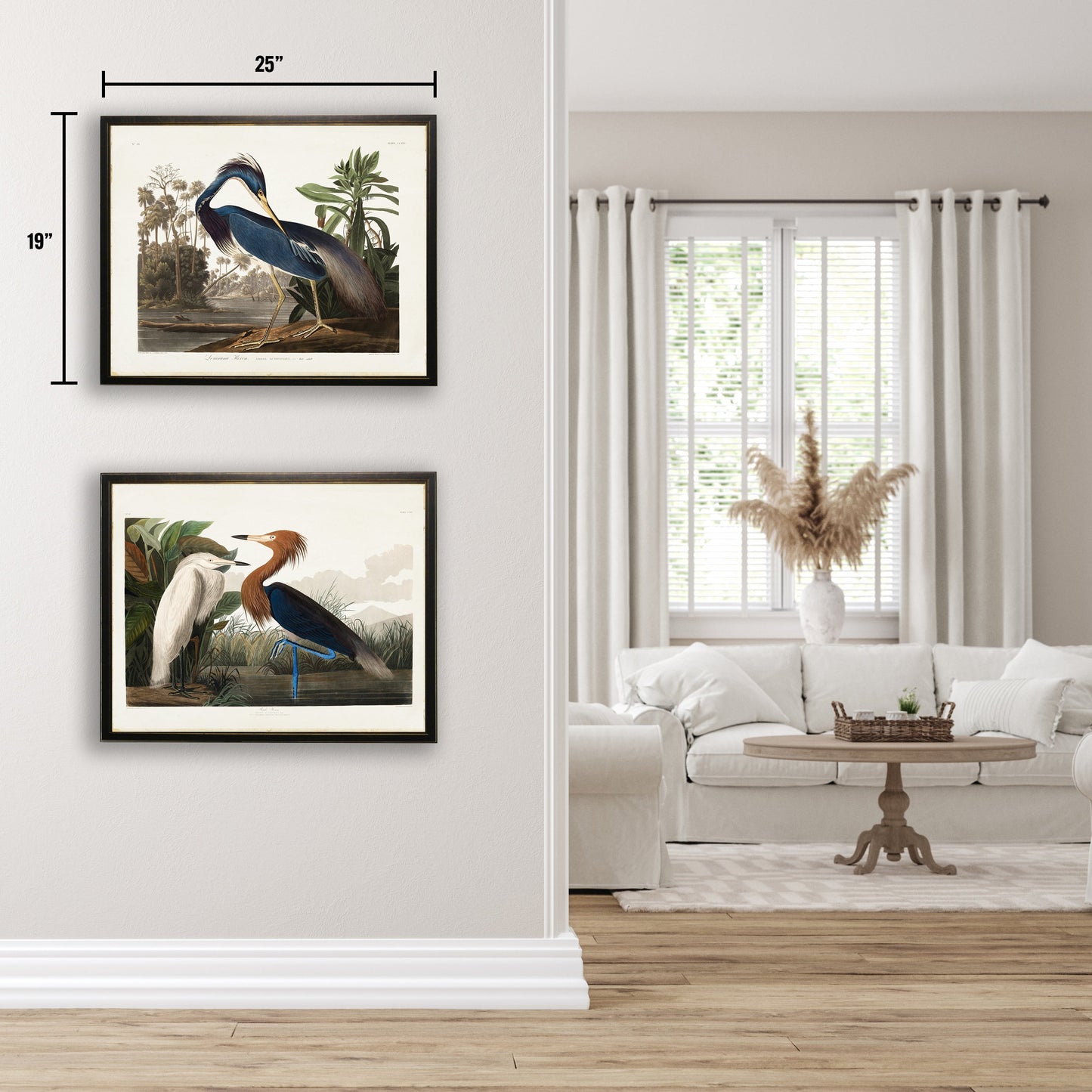 Two Herons in Black and Copper Frame