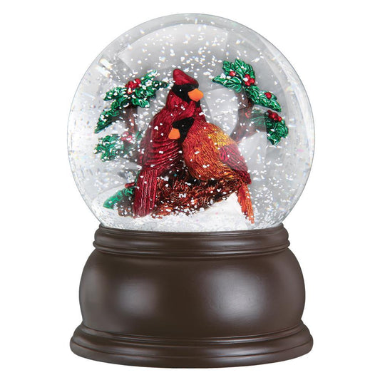 Winter Cardinals Snow Globe