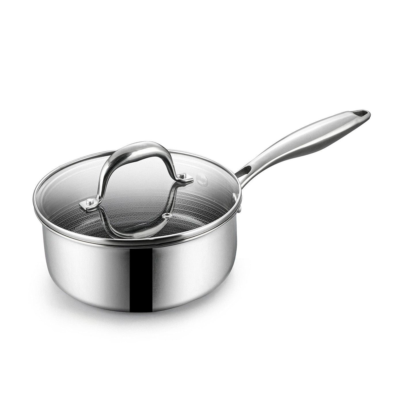 BE | LIVING - Circlad Series - 2 qt / 7" / 18 cm Sauce Pan with lid - Triply Stainless Steel Circlad