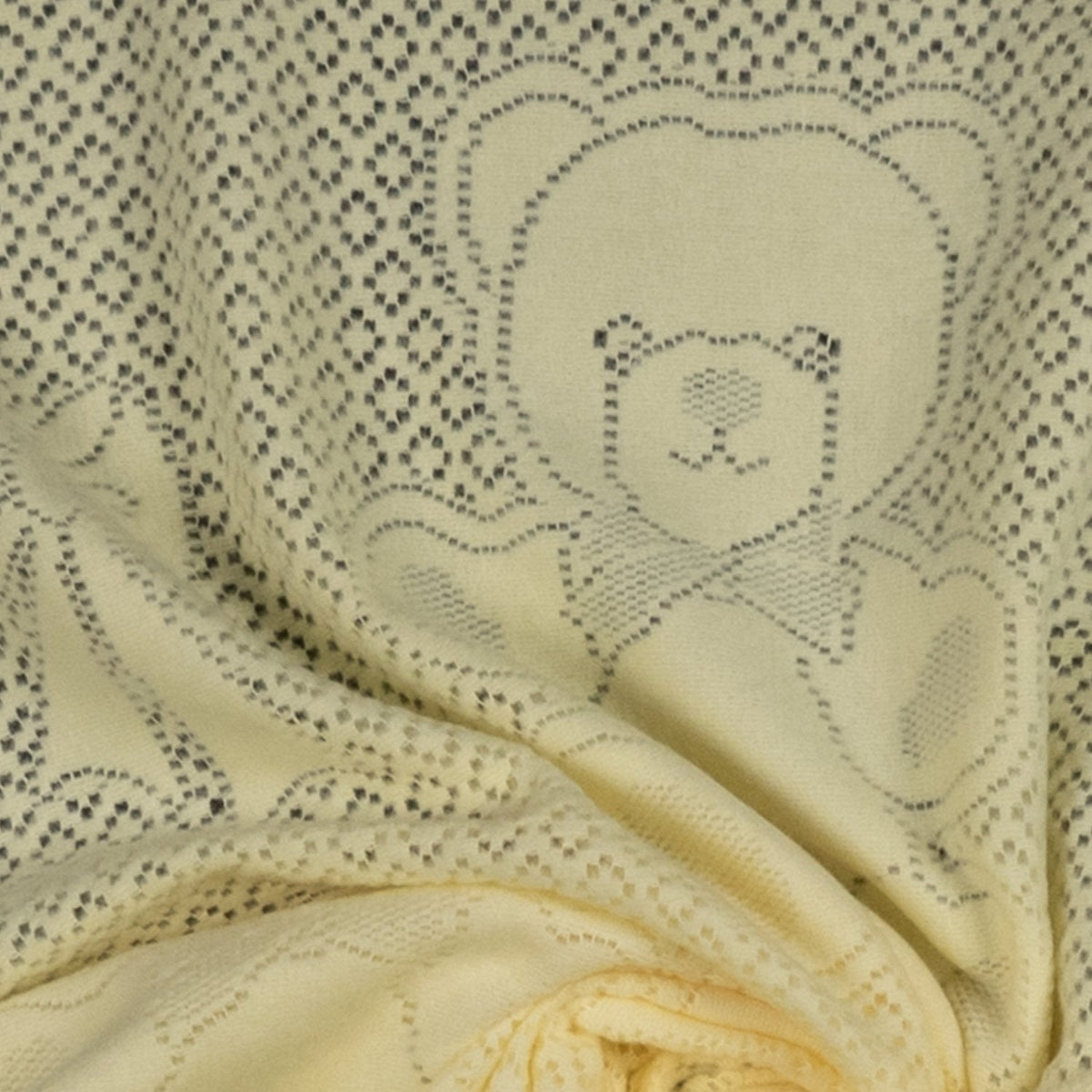 Southampton Home Lace Weave Bears & Bows Baby Blanket - Yellow