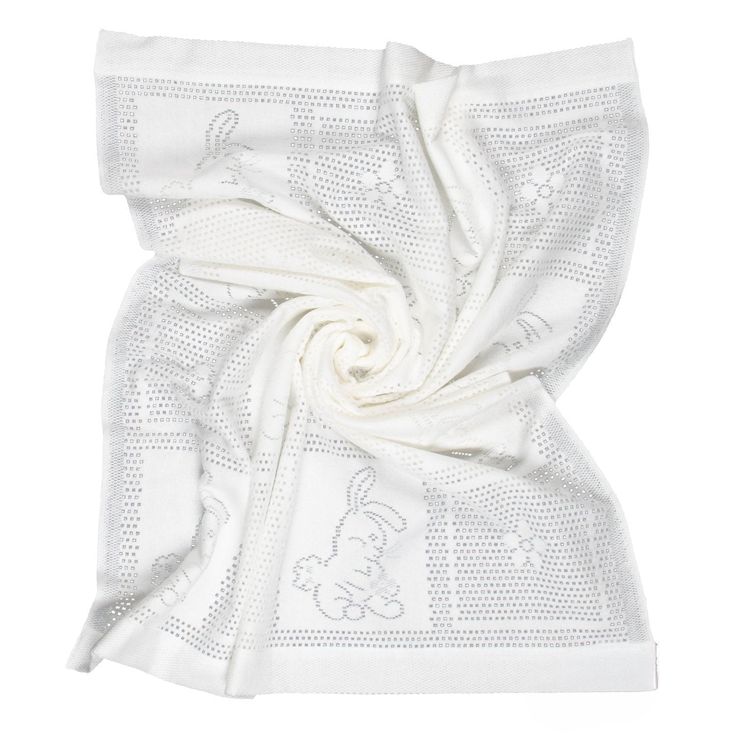 Southampton Home Lace Weave Bunny Baby Blanket ~ White ~