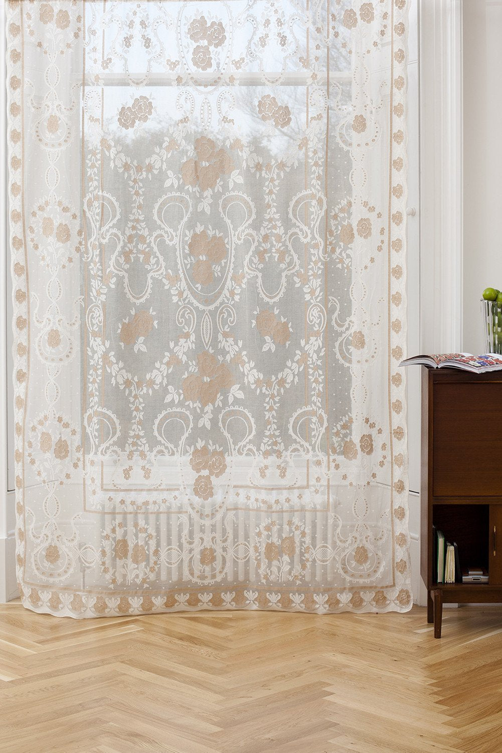 Premium Sheer Panels: Stone Roses