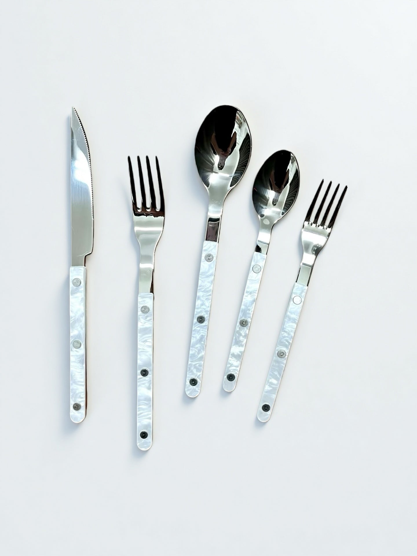 S/10 Modern Nebula Cutlery, Bistrot Style Rivet Flatware Set
