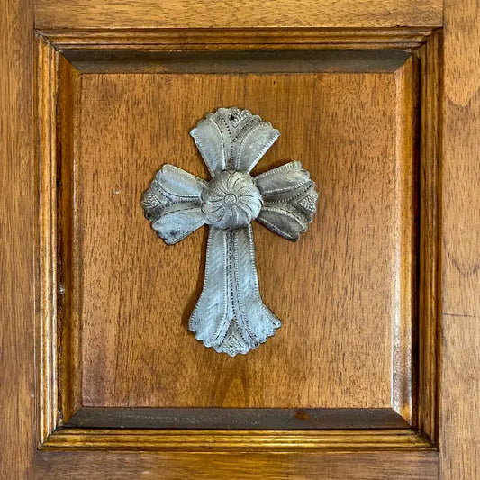 Recycled Metal Cross, Milagro 4.5"x6.75"