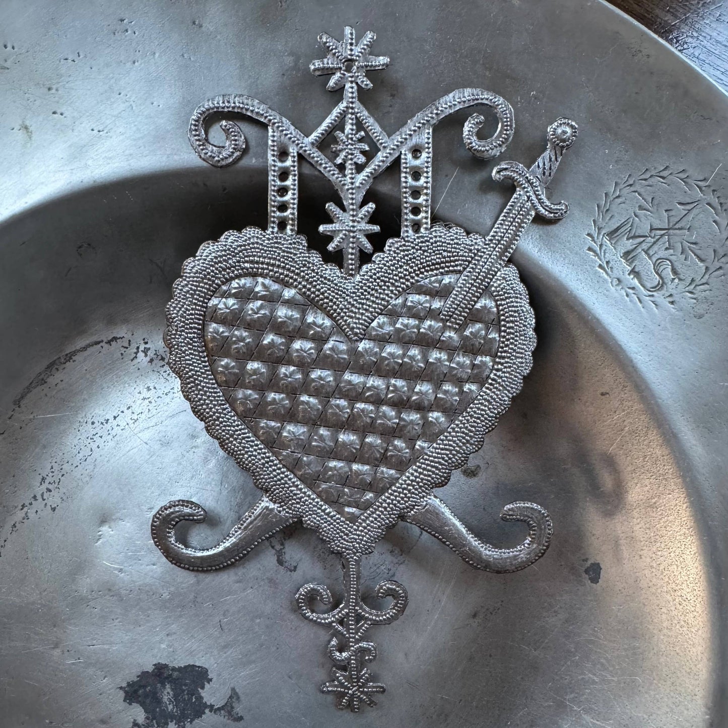 Erzulie Dantor Veve Haitian Art | Fair Trade Metal Art