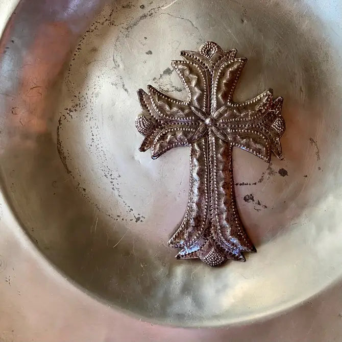 Recycled Metal Cross, Milagro 4.5