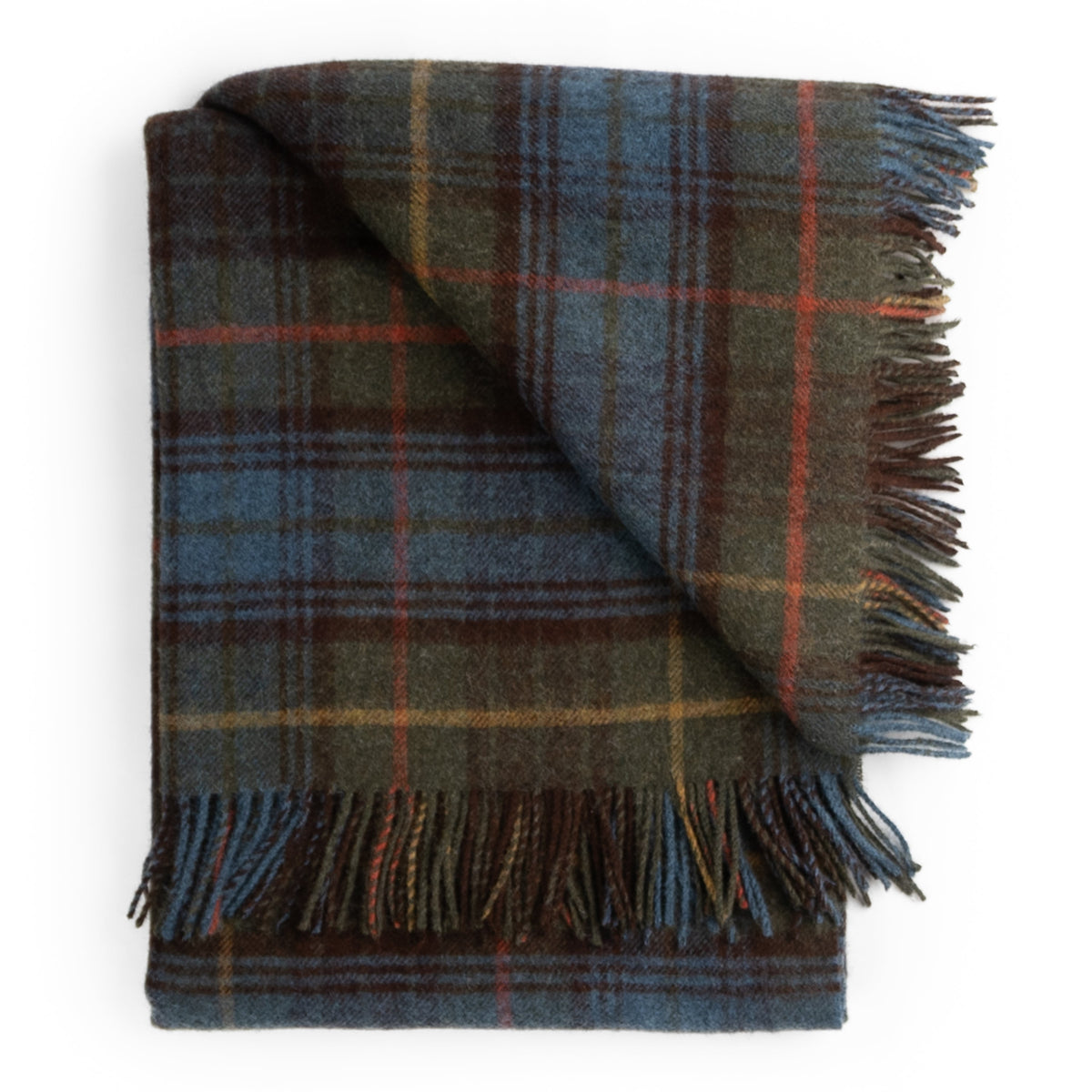 Highland Tweeds Shetland Lambswool Throw - Antique Hunting Stewart