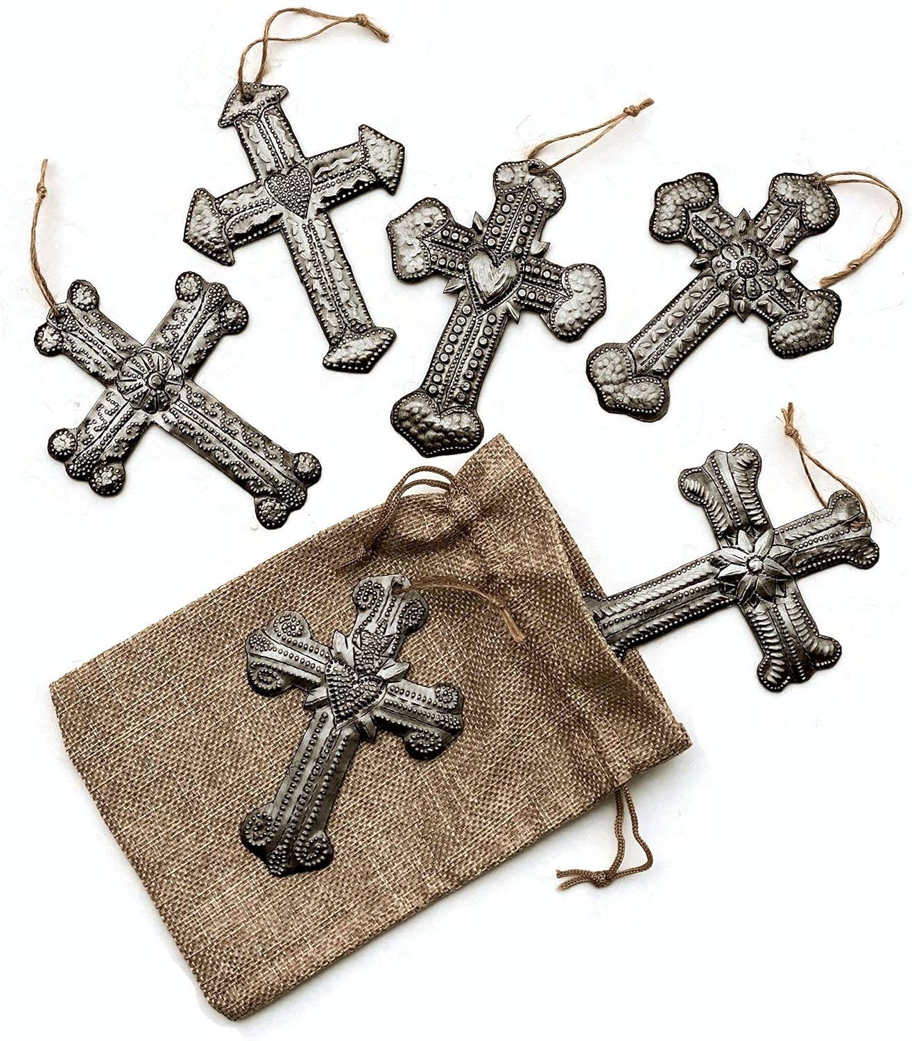 Milagro Crosses Set of 6, Sizes and Styles Vary, Recycled