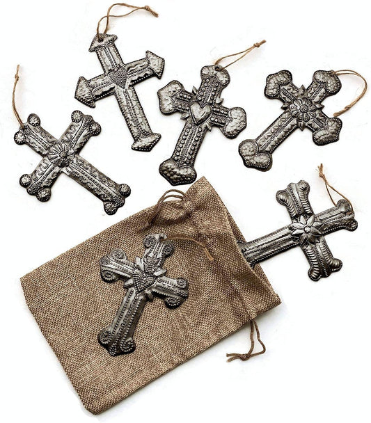 Milagro Crosses Set of 6, Sizes and Styles Vary, Recycled