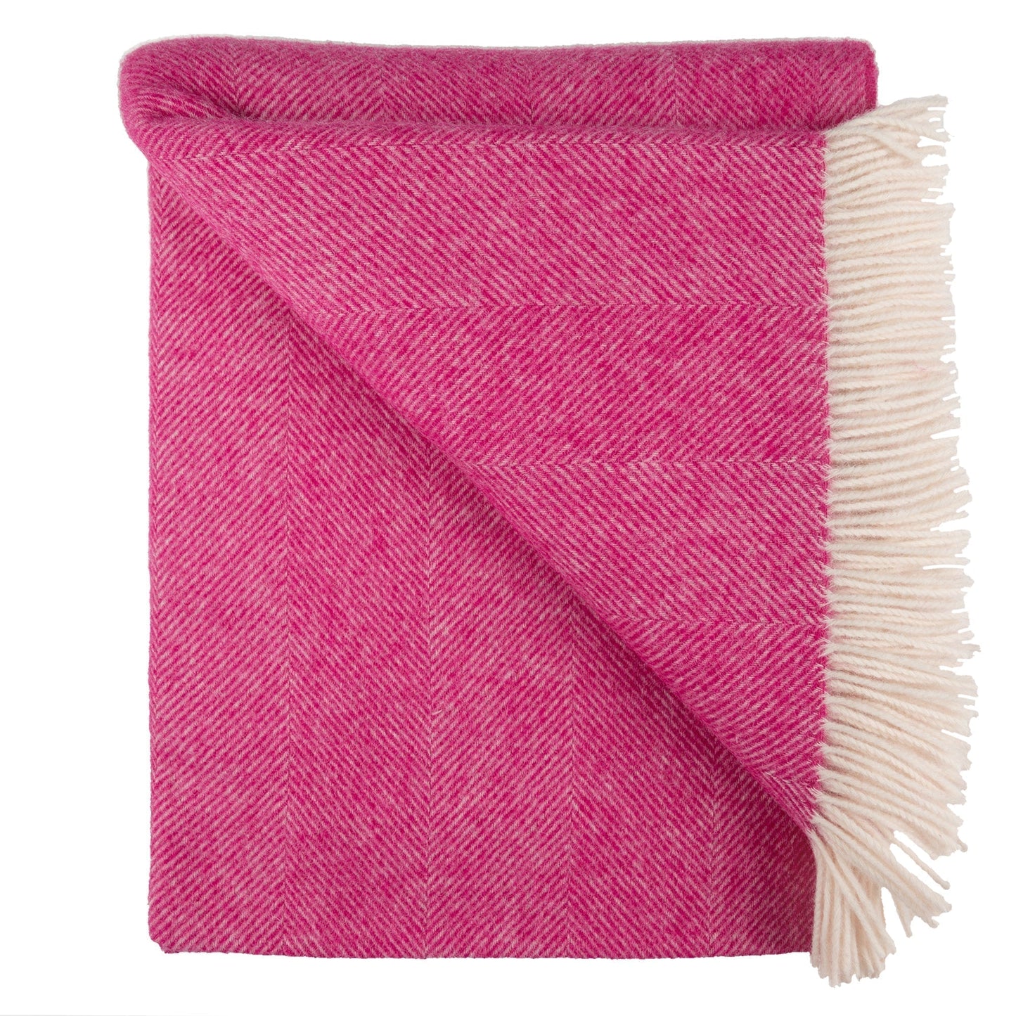 Southampton Home Shetland Lambswool Herringbone Throw – Pink