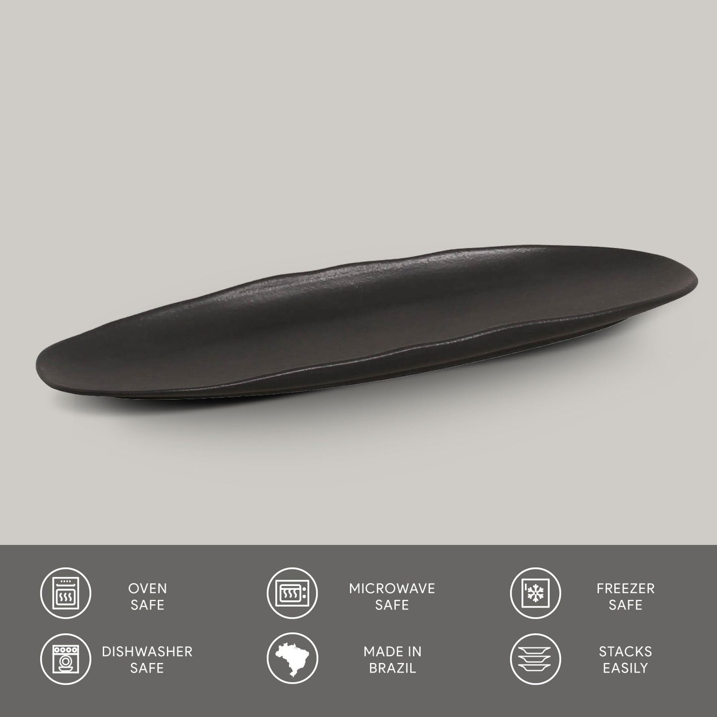 Shallow Organic Oval Platter Large Set of 4