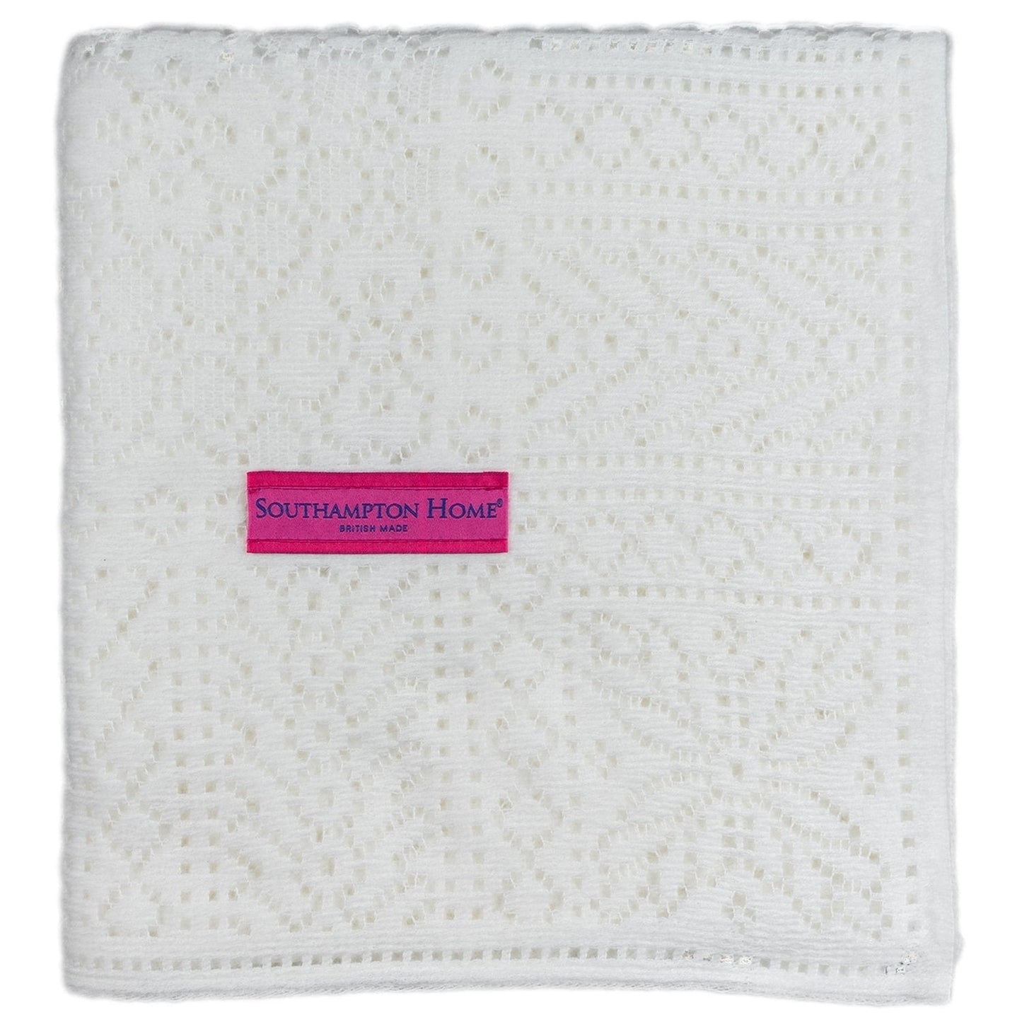 Southampton Home Lace Weave Baby Shawl ~ White ~