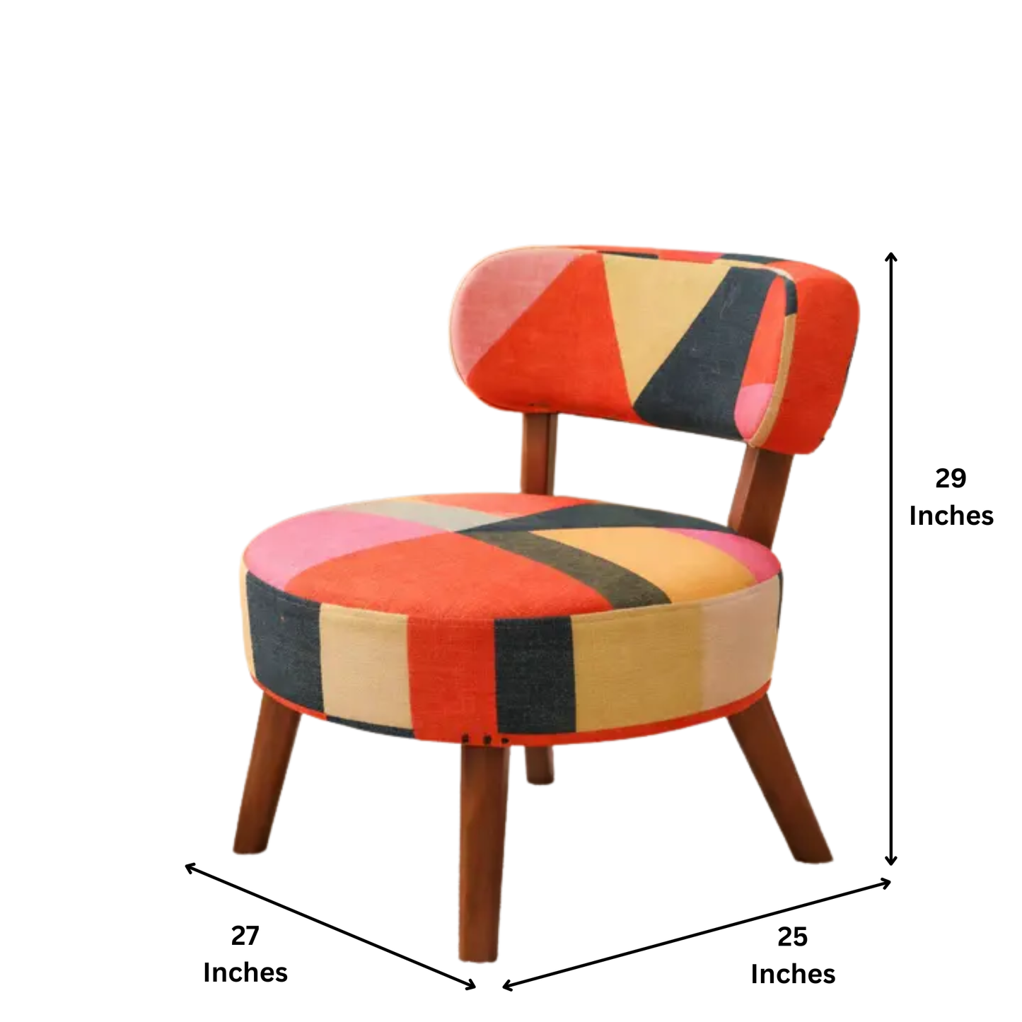 Rainbow Loom Round Chair | 25x27x29" | Cotton Fabric