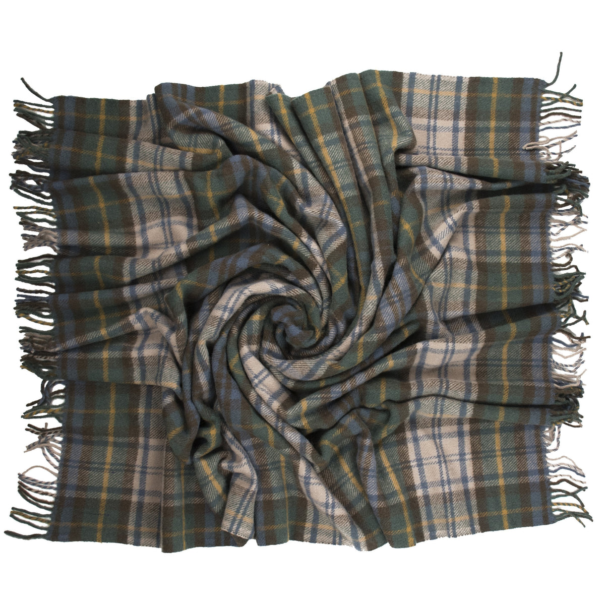 Highland Tweeds New Wool Fluffy Throw - Antique Dress Gordon