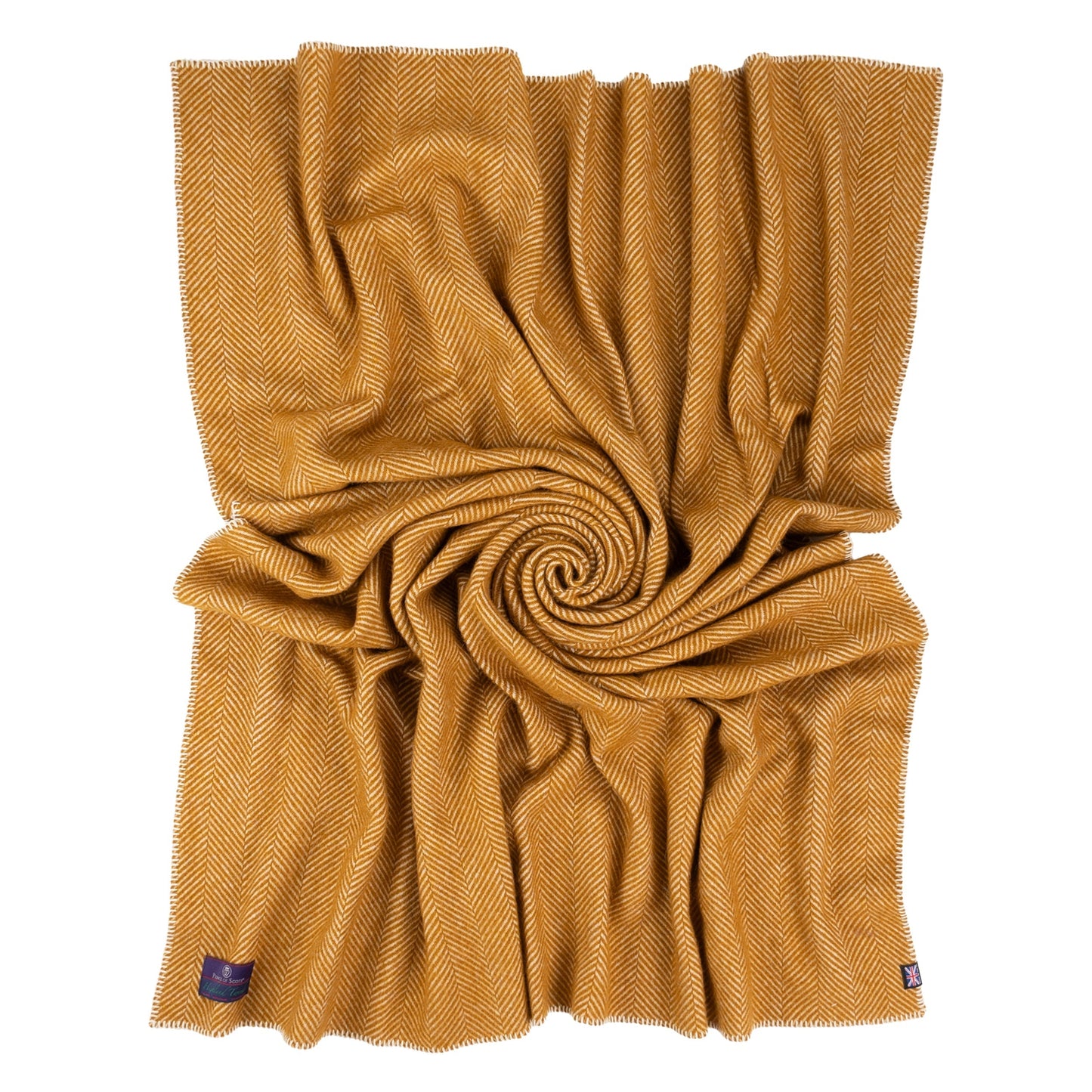 Highland Tweeds Big Throw - Whiskey Herringbone