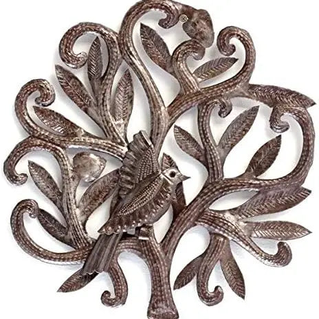 Bird, Spring Garden Metal, Haitian Art, Wall Decor 8.5"