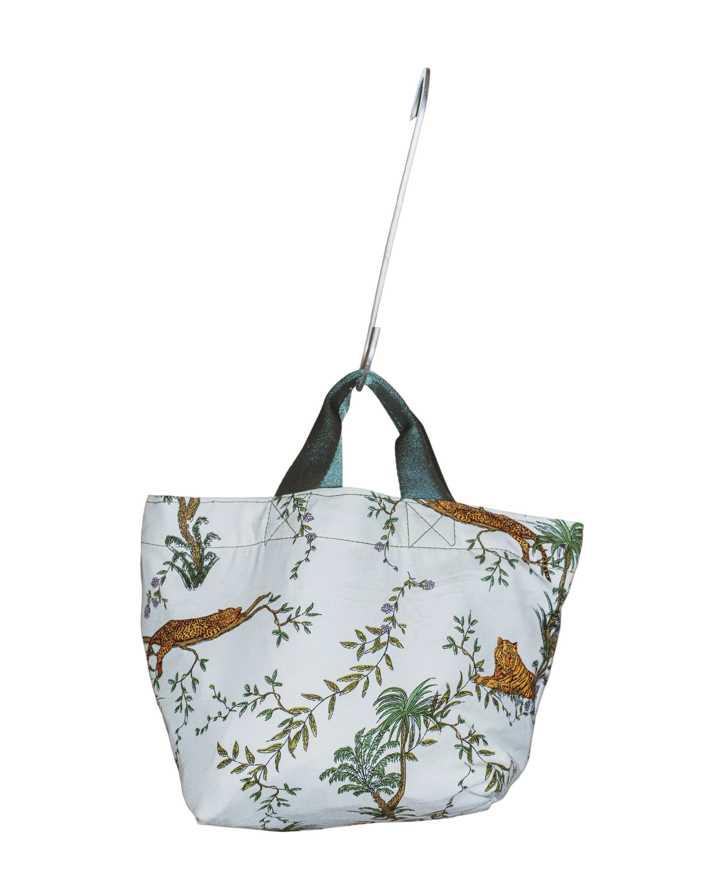 Vintage Tent Fabric with Printed Pattern Bag