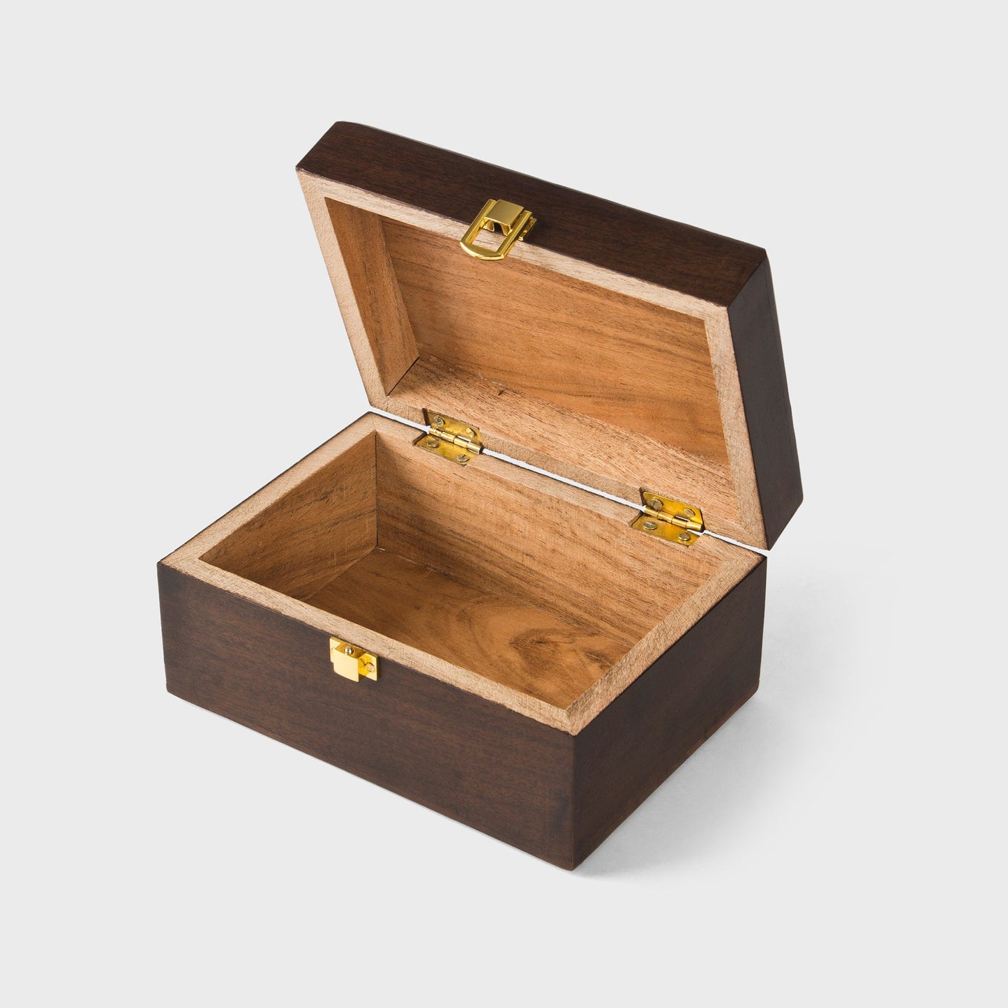 Acacia Wood Classic Keepsake Box with Latch, Urban Walnut