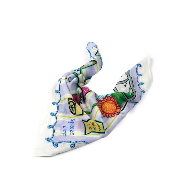 Sunset Sip Cotton Bandana - Ivory
