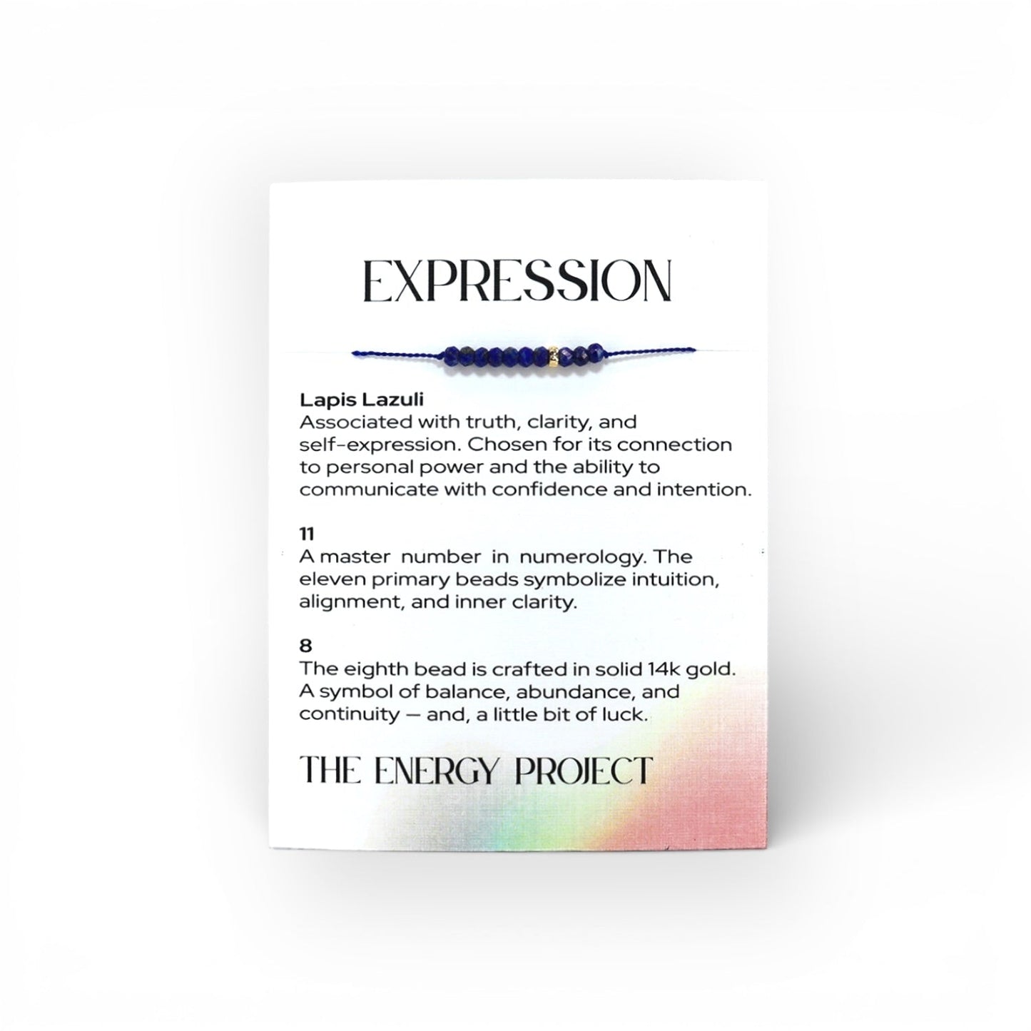 The Energy Project - Expression Bracelet - Lapis Lazuli & Solid 14K Gold Bead