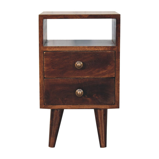 Solid Wood Mini Classic California Walnut Bedside Table