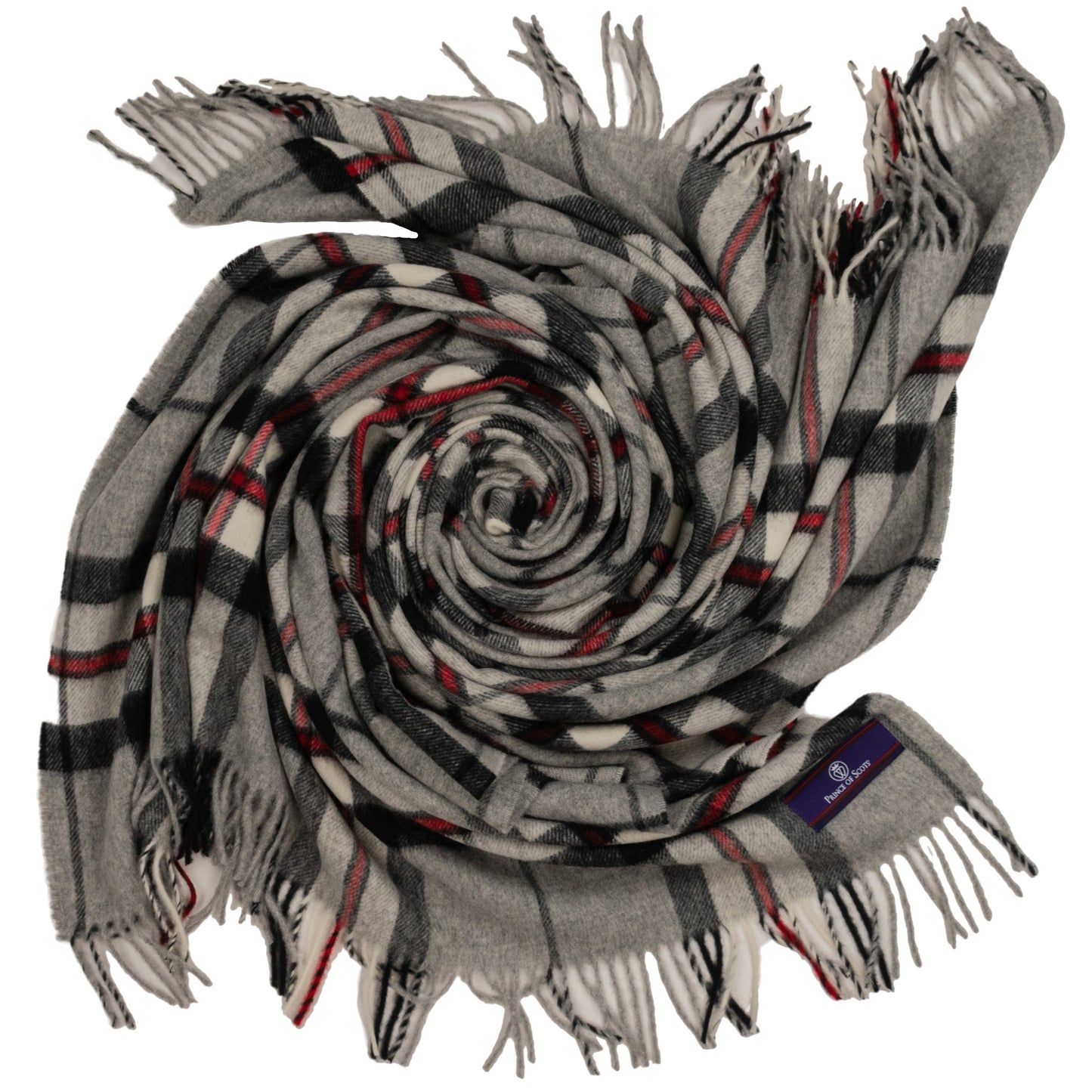 Prince of Scots Merino Wool Throw - Grey Thompson