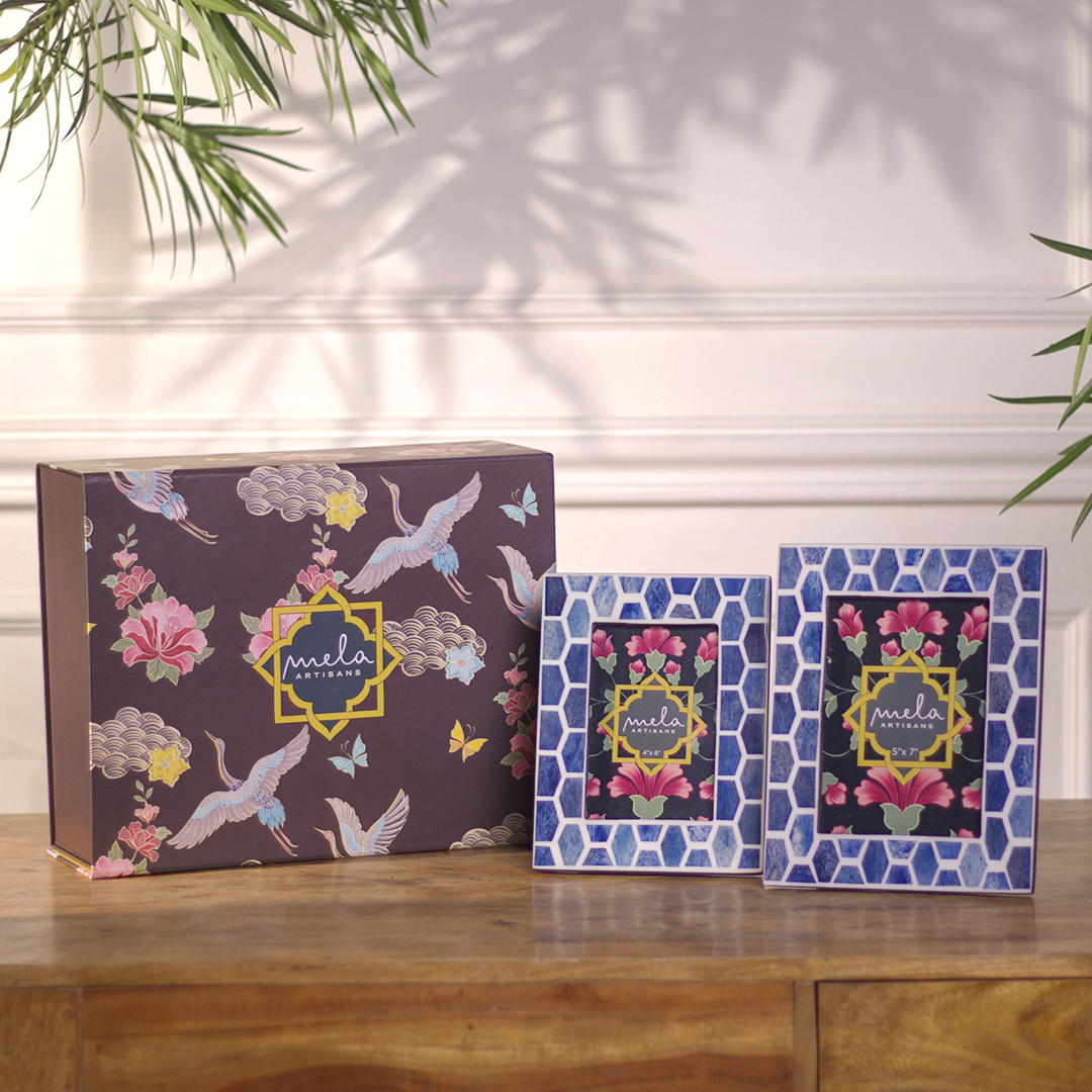 S/2 Gramercy Inlay Photo Frame Gift Box Set
