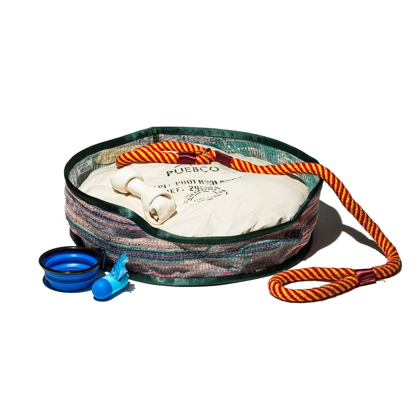Vintage Kantha Quilt Pet Bed with Cushion