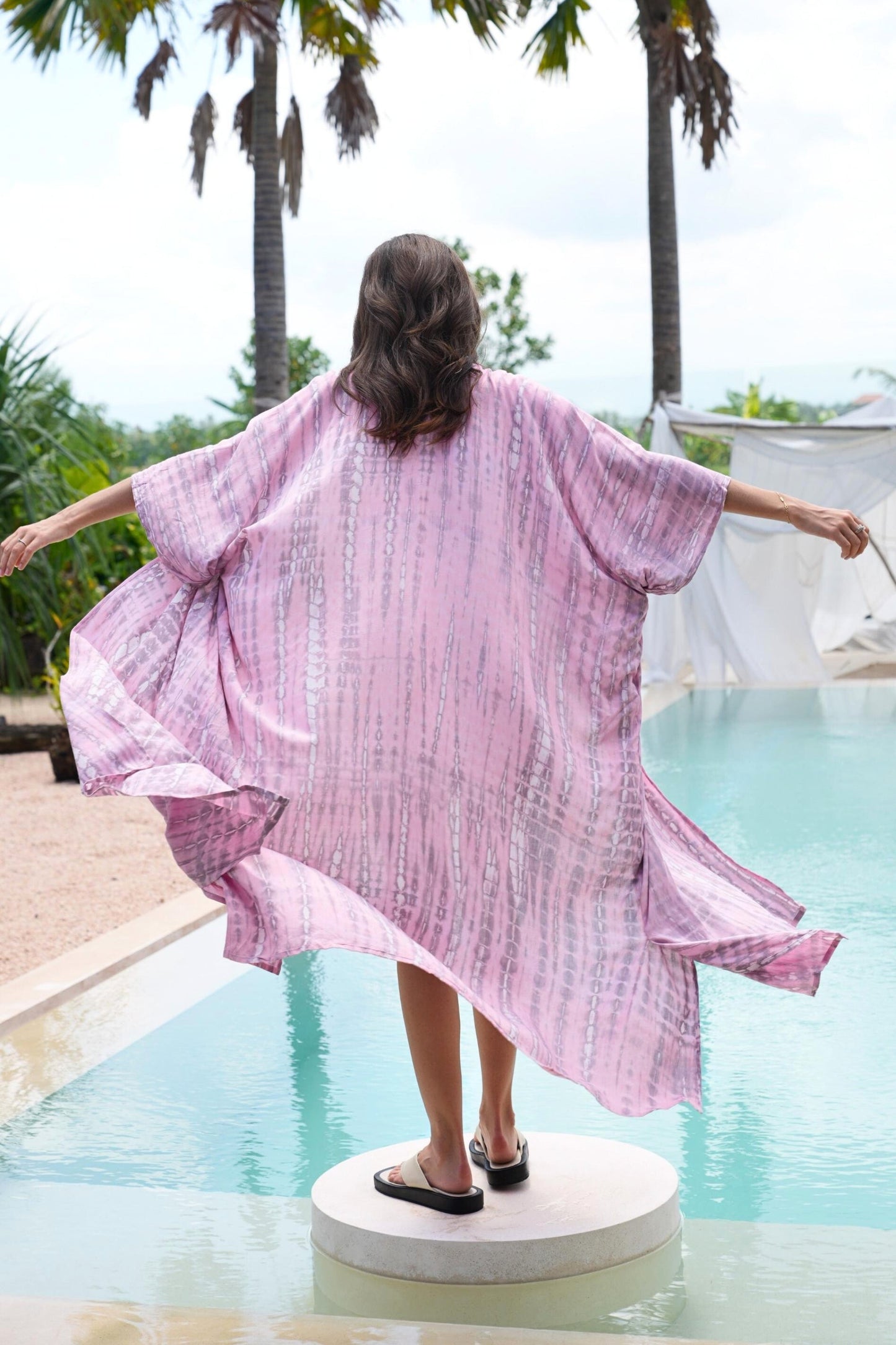 Sara Hand Dyed Kimono in Pink