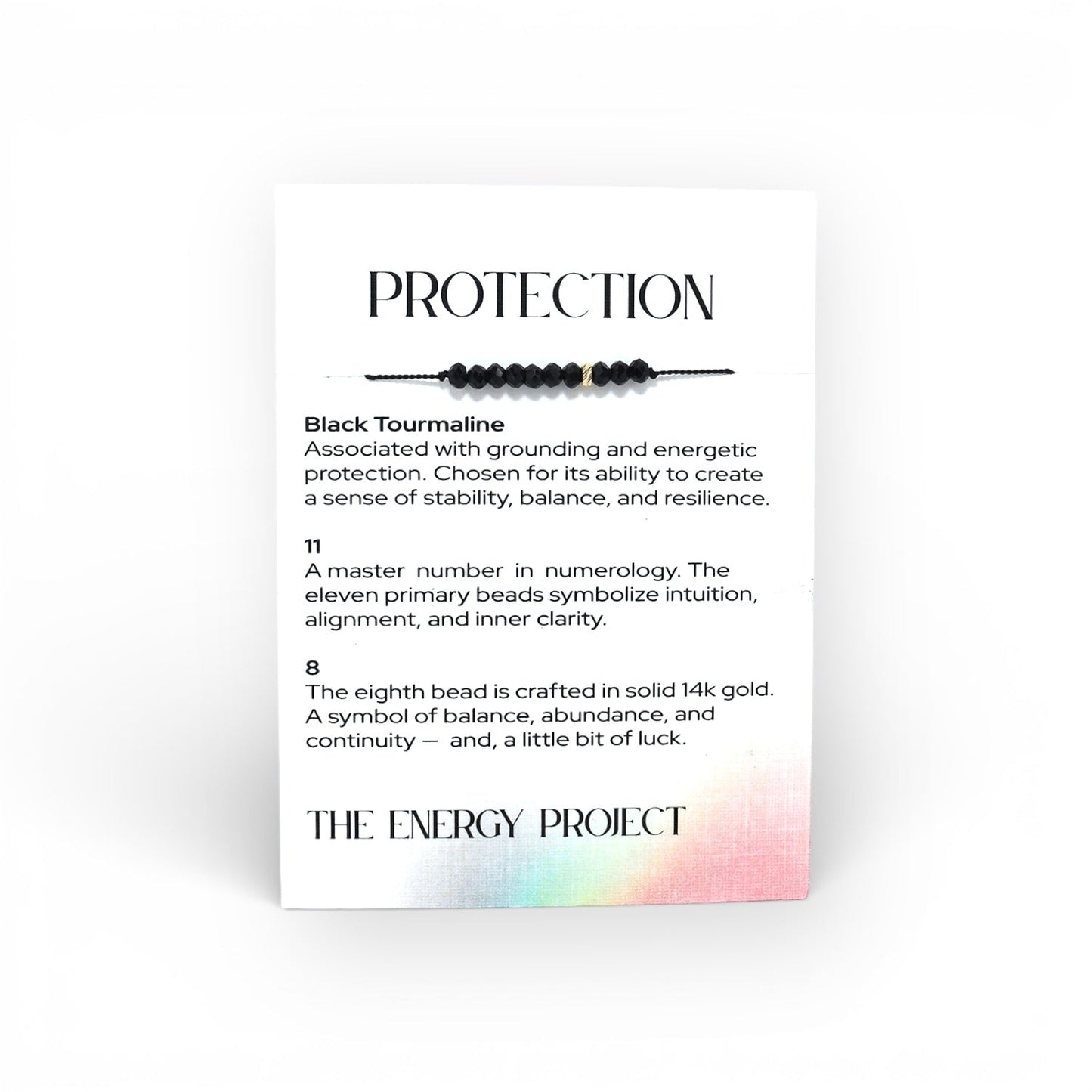 The Energy Project Bracelet – Protection With Black Tourmaline & Solid 14K Gold Bead