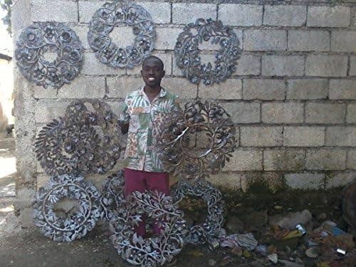 Advent Wreath, Holiday Centerpiece, Handmade Haitian Metal