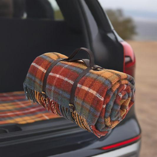 Highland Tweeds Tartan Roll-Up Travel Blanket ~ Antique Buchanan ~