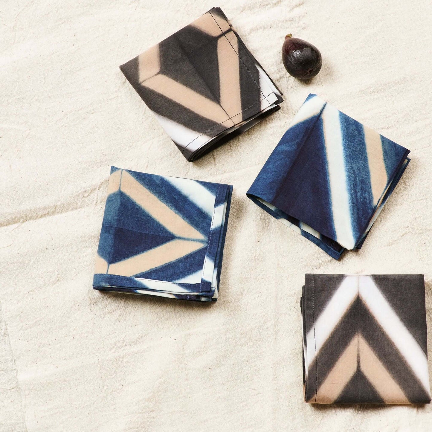 Tisa Hand Crafted Shibori Print Cotton Table Napkin ( set of 4 )