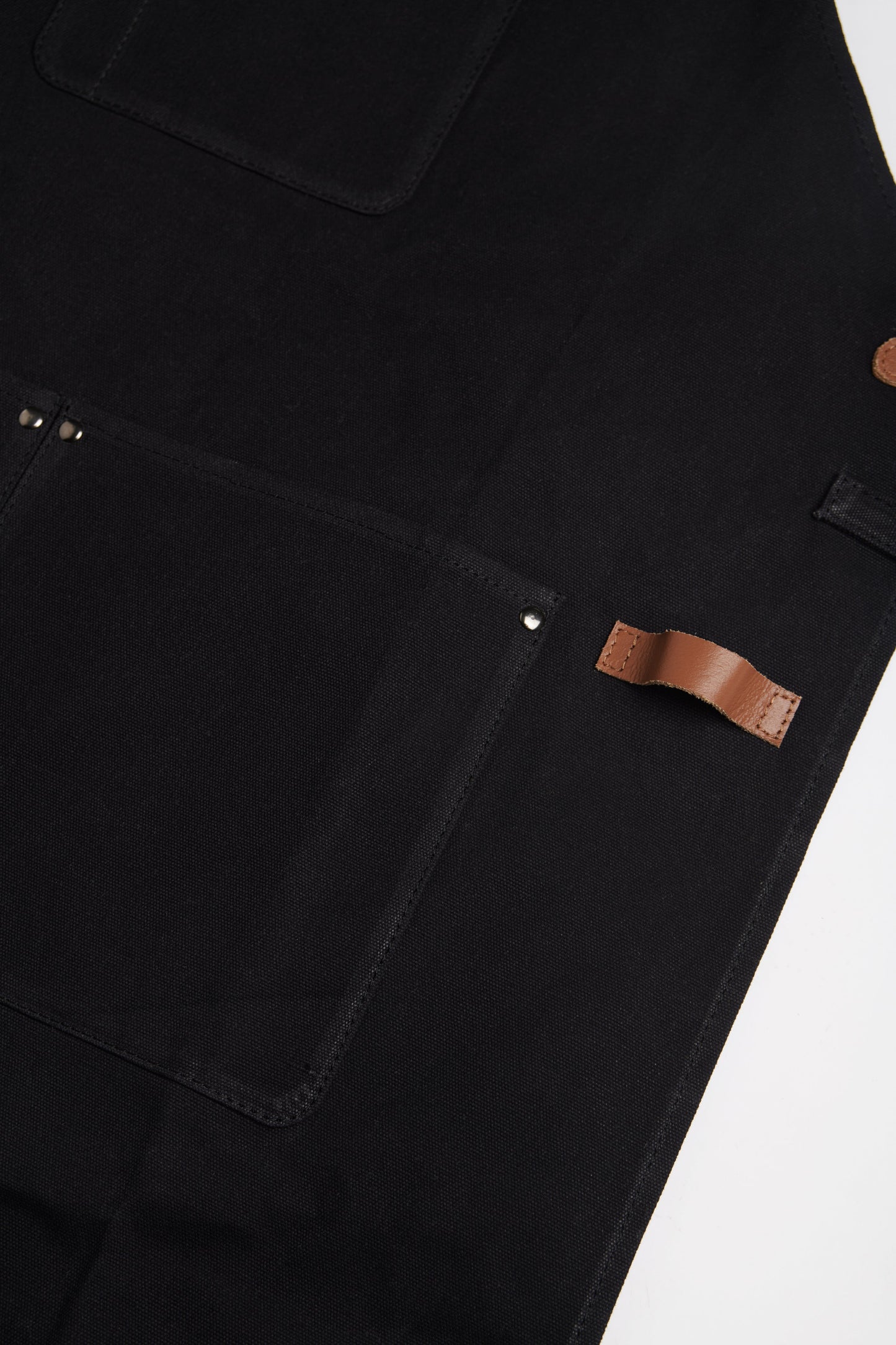 Waxed Canvas Work Apron with Leather Straps & Utility Pockets