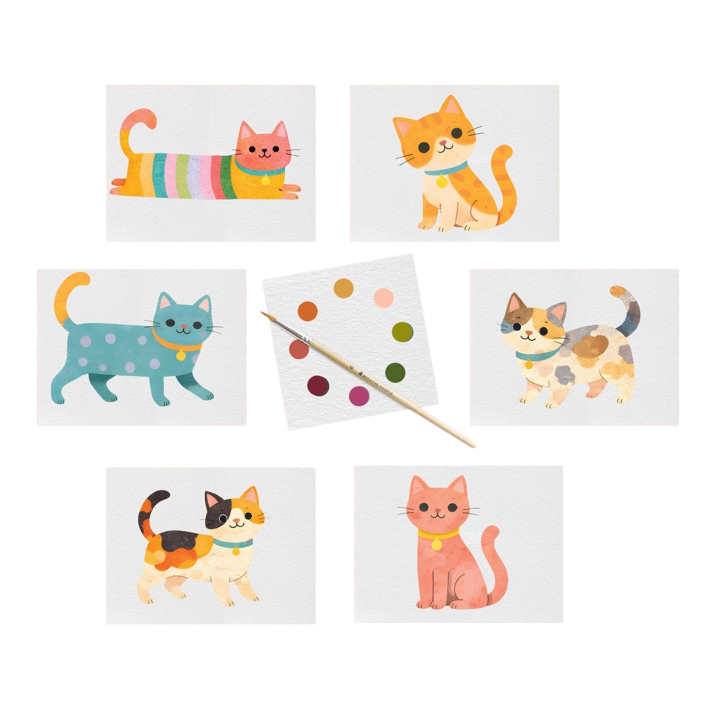 Cute Kitties Watercolor Postcard Kit