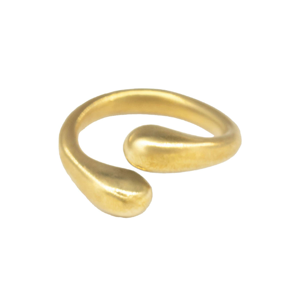 Adjustable Teardrop Wrap Ring | Sana Unisex Open Brass Ring