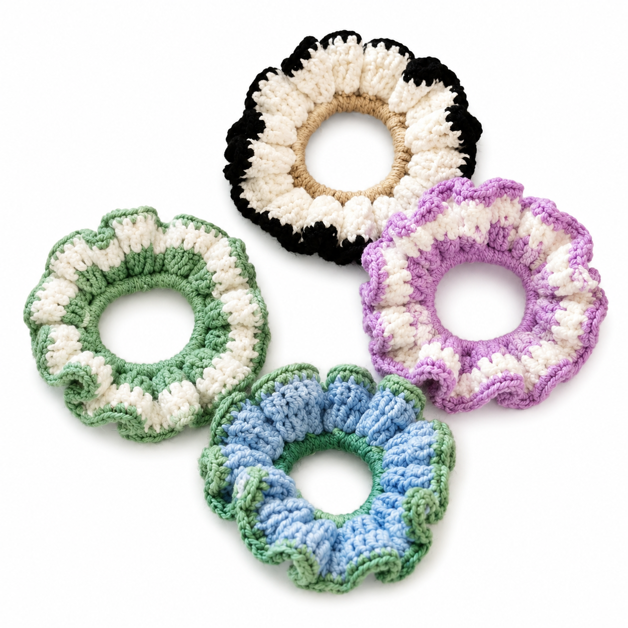 Cotton Crochet Scrunchie - Set of 3
