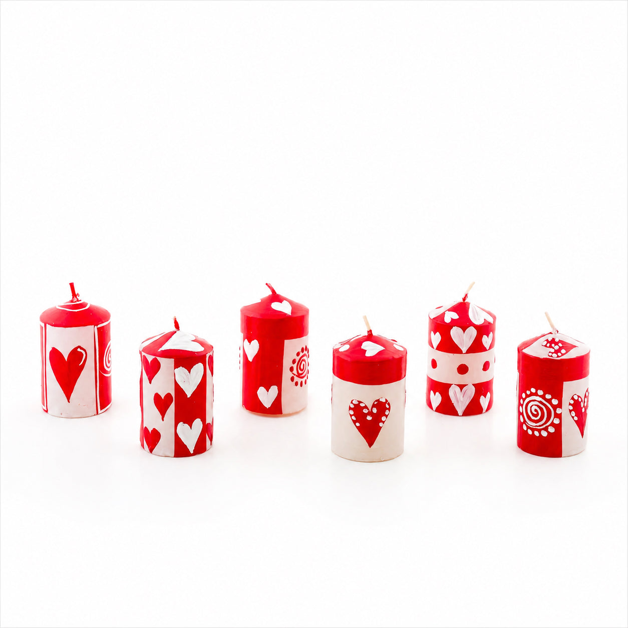 Valentine's Day Painted Candle