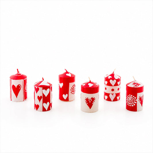 Valentine's Day Painted Candle